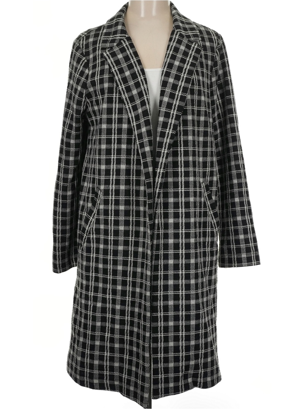 Melloday Black & White Check Long Women's Topper size 3x NWT